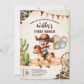 Invitation Wild West Cowboy Premier Rodéo 1er anniversaire (Devant)