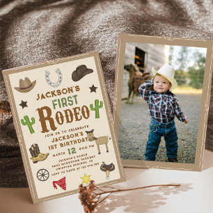 Invitation Wild West Cowboy Premier Rodéo 1er Anniversaire Ph