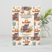 Invitation Wild West Cowboy Premier Rodéo Anniversaire (Debout devant)