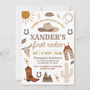 Invitation Wild West Cowboy Western 1st Party Anniversaire