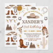 Invitation Wild West Cowboy Western Party Anniversaire (Devant / Derrière)