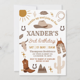Invitation Wild West Cowboy Western Party Anniversaire