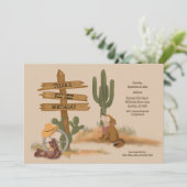 Invitation Wild West Desert Animaux Garçons Anniversaire grap (Debout devant)