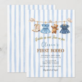 Invitation Wild West First Rodeo Western Cowgirl Birthday (Devant / Derrière)