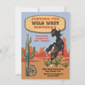 Invitation Wild West Horse Western Anniversaire Party (Devant)