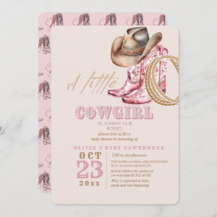 Invitation Wild West Little Cowgirl Baby Girl shower