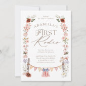 Invitation Wild West Little Cowgirl Premier Rodéo 1er anniver (Devant)