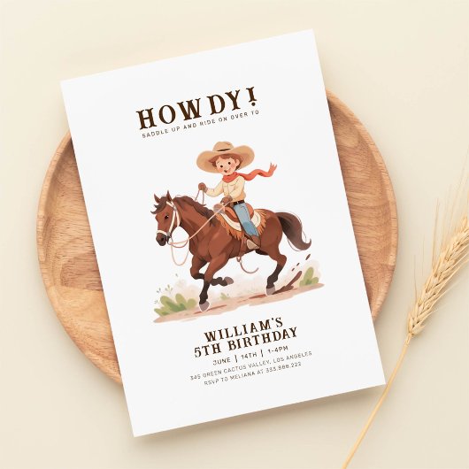 Invitation Wild West Moderne Cowboy Anniversaire