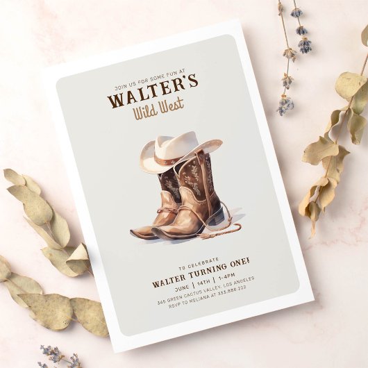 Invitation Wild West Moderne Cowboy Anniversaire
