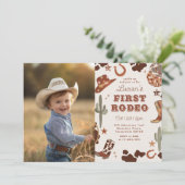 Invitation Wild west Premier Rodéo 1er fête d'anniversaire (Debout devant)