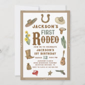 Invitation Wild West Premier Rodeo Cowboy 1er anniversaire Ph (Devant)