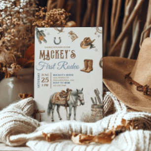 Invitation Wild West Premier Rodeo Cowboy Anniversaire Wester