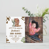 Invitation Wild West Rodeo Cowboy 2e fête d'anniversaire Phot (Debout devant)