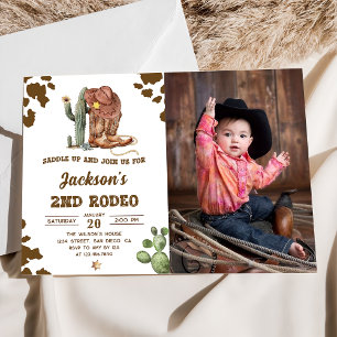 Invitation Wild West Rodeo Cowboy 2e fête d'anniversaire Phot