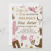 Invitation Wild West Rodeo Cowgirl Ranch Fille fête d'anniver (Devant)