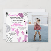 Invitation Wild West Rodeo Disco Cowgirl 2e anniversaire Phot (Devant)