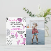 Invitation Wild West Rodeo Disco Cowgirl 2e anniversaire Phot (Debout devant)