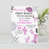 Invitation Wild West Rodeo Disco Cowgirl 2e fête d'anniversai (Debout devant)