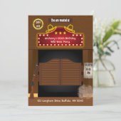 Invitation Wild West Saloon Anniversaire Photo (Debout devant)