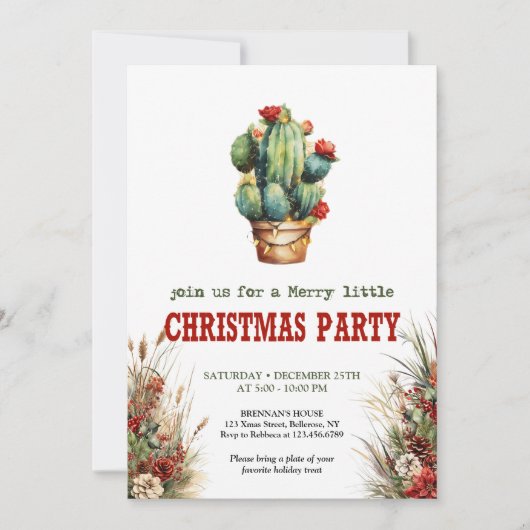 Invitation Wild West typography Christmas party digital (Devant)