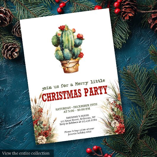 Invitation Wild West typography Christmas party digital