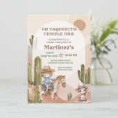 Invitation Wild West Vaquerito Cowboy Anniversaire espagnol (Debout devant)