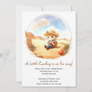 Invitation Wild West Watercolor Celebration Baby shower garço