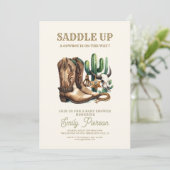 Invitation Wild Western Cactus Girl Baby shower (Debout devant)