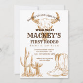 Invitation Wild Western Premier Rodéo fête d'anniversaire (Devant)