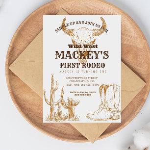 Invitation Wild Western Premier Rodéo fête d'anniversaire