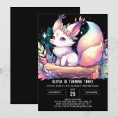 Invitation Wild Whimsical Fox Anniversaire numérique (Devant / Derrière)