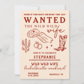 Invitation Wild Wild Femme Red Itinéraire Bachelorette (Devant)