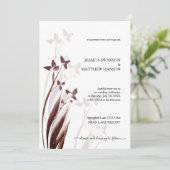 Invitation Wild & Wine-Stained Watercolor Floral (Debout devant)