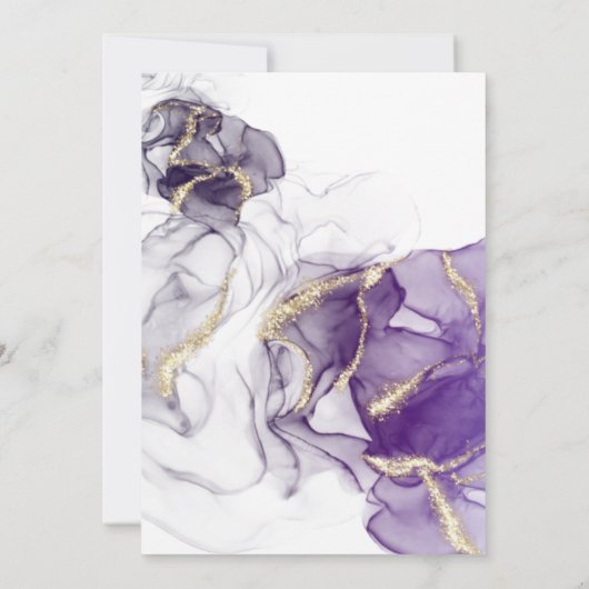 Invitation Wild Wisteria Gold Abstrait (Dos)