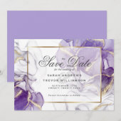 Invitation Wild Wisteria Gold Abstrait (Devant / Derrière)