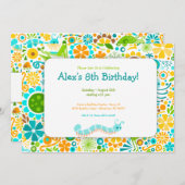 Invitation Wild World Cute Bugs Party (Devant / Derrière)