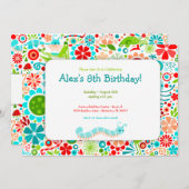 Invitation Wild World Cute Bugs Party (Devant / Derrière)