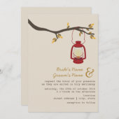 Invitation Wilderness de lanterne à huile rouge / Mariage de  (Devant / Derrière)
