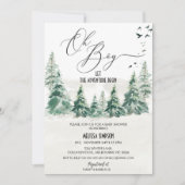 Invitation Wilderness Oh garçon Baby shower de calligraphie (Devant)