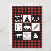Invitation Wilderness rustique & Animal Plaid Wilthday (Dos)