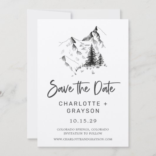 Invitation Wilderness rustique | Mountain Plaid Enregistrer l (Devant)