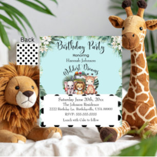 Invitation Wilders Dreams Safari Aventure Anniversaire