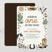 Invitation Wildest One Western Cowboy First Birthday (Devant / Derrière)