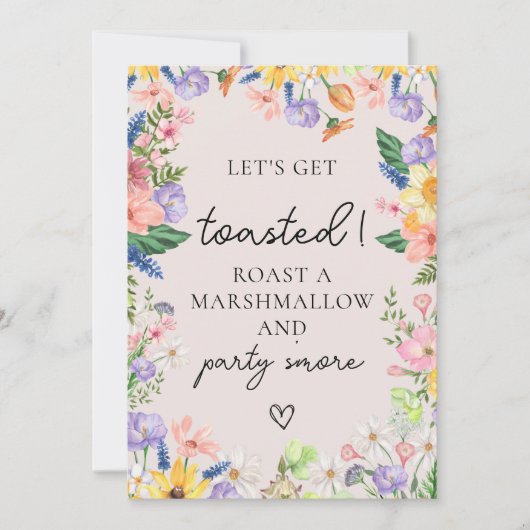 Invitation Wildflow Roast a Marshmallow et Party S'more Card (Devant)