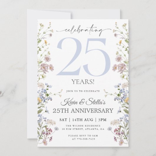 Invitation Wildflower 25e Anniversaire (Devant)