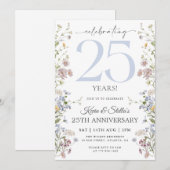 Invitation Wildflower 25e Anniversaire (Devant / Derrière)