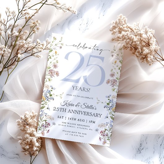 Invitation Wildflower 25e Anniversaire