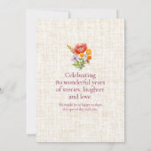 Invitation Wildflower 80th Birthday Party - Floral Number (Dos)
