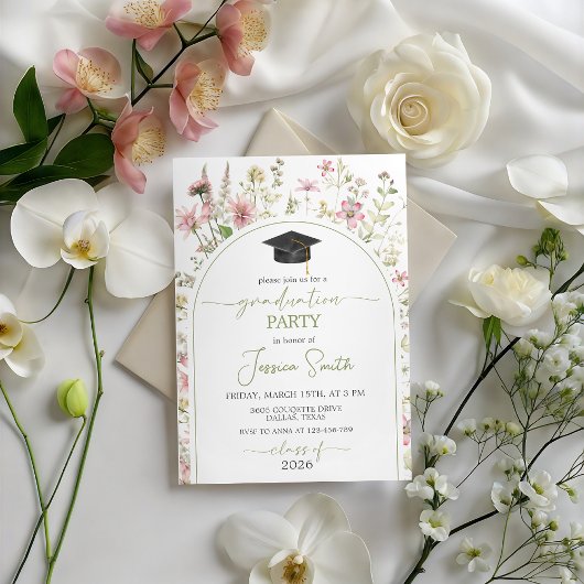 Invitation Wildflower Arch Graduation Invite 2026
