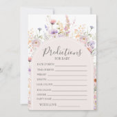 Invitation Wildflower Baby Predictions Game Card (Devant)